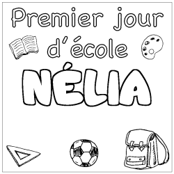 Dibujo para colorear N&Eacute;LIA - decorado primer d&iacute;a de escuela