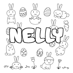 Dibujo para colorear NELLY - decorado Pascua