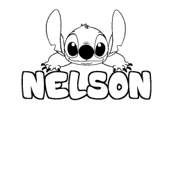 Coloración del nombre NELSON - decorado Stitch