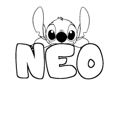 Coloración del nombre NEO - decorado Stitch