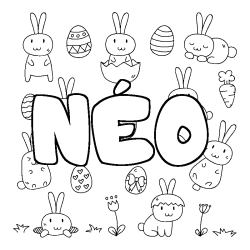 Coloración del nombre NÉO - decorado Pascua