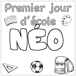 Coloración del nombre NÉO - decorado primer día de escuela