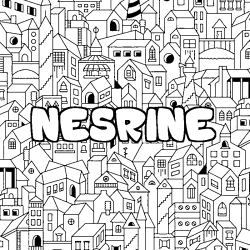 Dibujo para colorear NESRINE - decorado ciudad