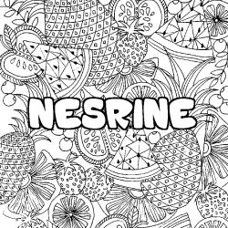 Dibujo para colorear NESRINE - decorado mandala de frutas