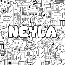 Dibujo para colorear NEYLA - decorado ciudad