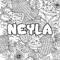 Dibujo para colorear NEYLA - decorado mandala de frutas