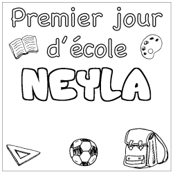 Coloración del nombre NEYLA - decorado primer día de escuela