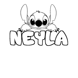 Coloración del nombre NEYLA - decorado Stitch