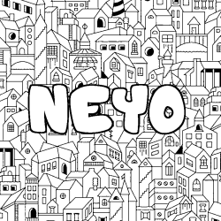 Coloración del nombre NEYO - decorado ciudad