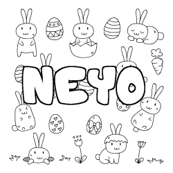 Coloración del nombre NEYO - decorado Pascua