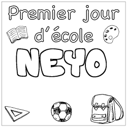 Coloración del nombre NEYO - decorado primer día de escuela