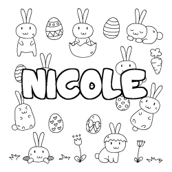 Dibujo para colorear NICOLE - decorado Pascua