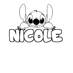 Dibujo para colorear NICOLE - decorado Stitch