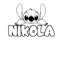 Coloración del nombre NIKOLA - decorado Stitch