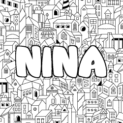 Dibujo para colorear NINA - decorado ciudad