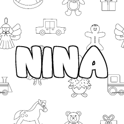 Dibujo para colorear NINA - decorado juguetes