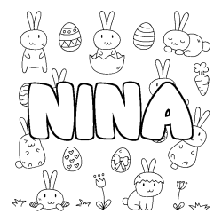 Dibujo para colorear NINA - decorado Pascua