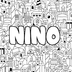 Coloración del nombre NINO - decorado ciudad