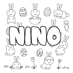 Coloración del nombre NINO - decorado Pascua