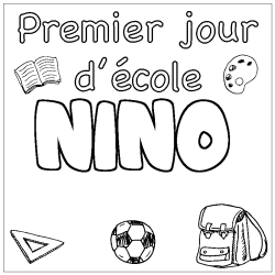 Coloración del nombre NINO - decorado primer día de escuela