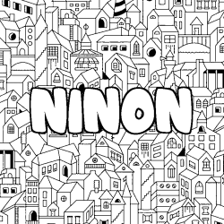 Coloración del nombre NINON - decorado ciudad