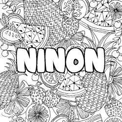 Dibujo para colorear NINON - decorado mandala de frutas