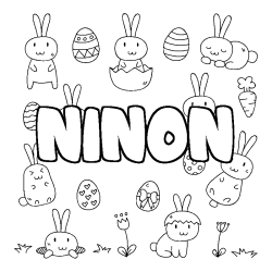 Coloración del nombre NINON - decorado Pascua