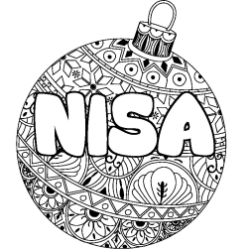 Coloración del nombre NISA - decorado bola de Navidad