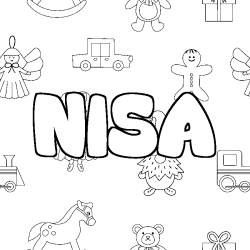 Coloración del nombre NISA - decorado juguetes