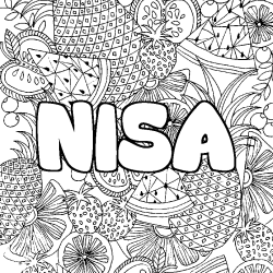 Dibujo para colorear NISA - decorado mandala de frutas