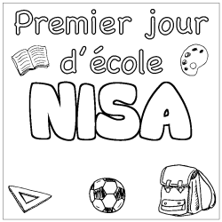 Coloración del nombre NISA - decorado primer día de escuela