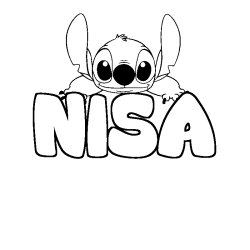 Coloración del nombre NISA - decorado Stitch