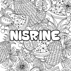 Dibujo para colorear NISRINE - decorado mandala de frutas