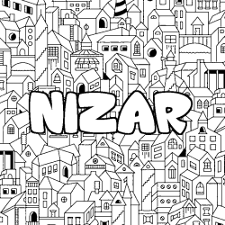 Coloración del nombre NIZAR - decorado ciudad