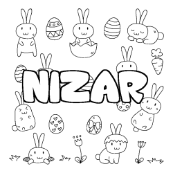 Coloración del nombre NIZAR - decorado Pascua