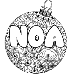 Dibujo para colorear NOA - decorado bola de Navidad