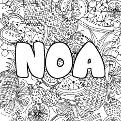 Dibujo para colorear NOA - decorado mandala de frutas