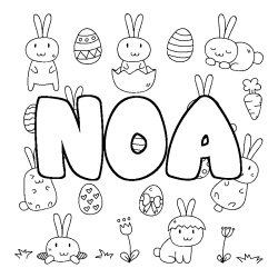 Coloración del nombre NOA - decorado Pascua