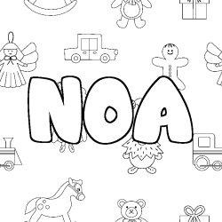 Coloración del nombre NOA - decorado juguetes