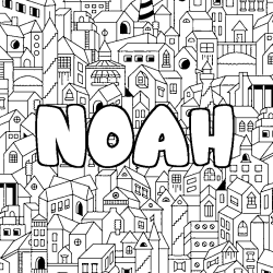 Coloración del nombre NOAH - decorado ciudad