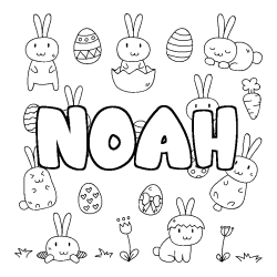 Coloración del nombre NOAH - decorado Pascua