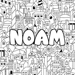 Coloración del nombre NOAM - decorado ciudad