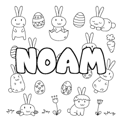 Coloración del nombre NOAM - decorado Pascua