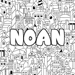 Coloración del nombre NOAN - decorado ciudad