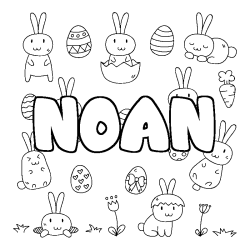 Coloración del nombre NOAN - decorado Pascua