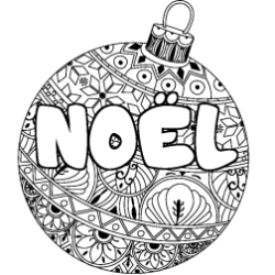 Coloración del nombre NOËL - decorado bola de Navidad