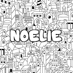 Coloración del nombre NOELIE - decorado ciudad