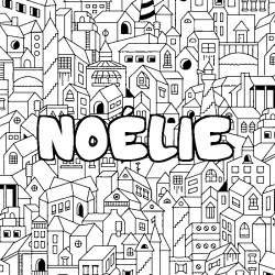 Dibujo para colorear NO&Eacute;LIE - decorado ciudad