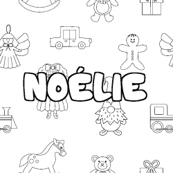 Coloración del nombre NOÉLIE - decorado juguetes