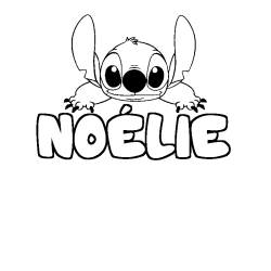 Coloración del nombre NOÉLIE - decorado Stitch